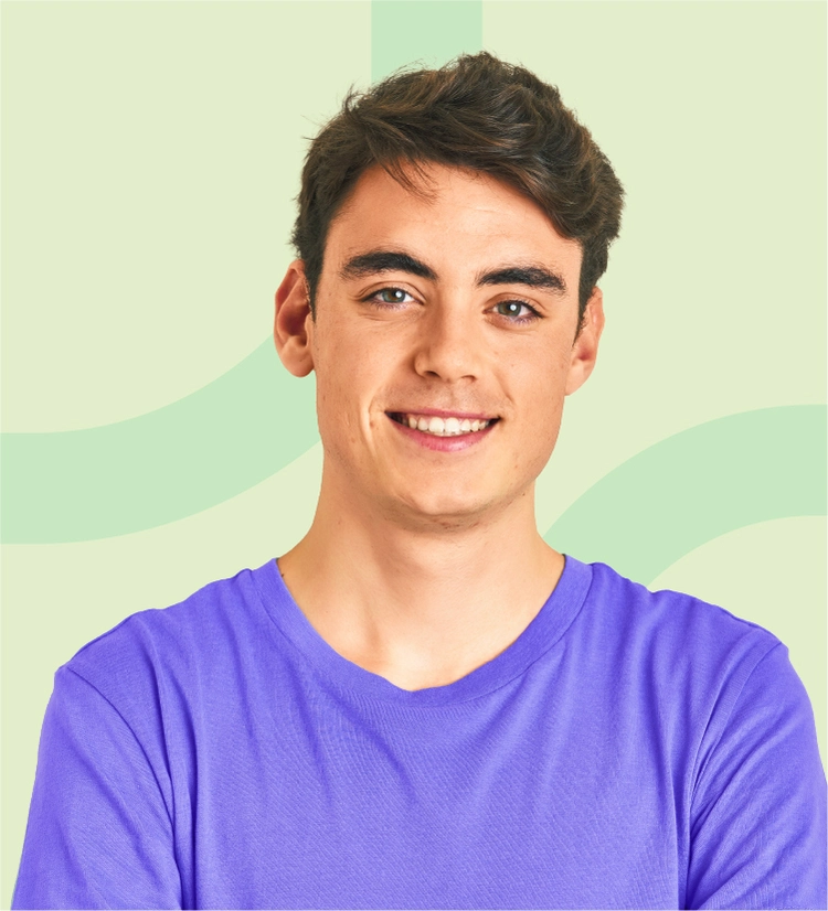 Teenage boy with acne smiling to camera